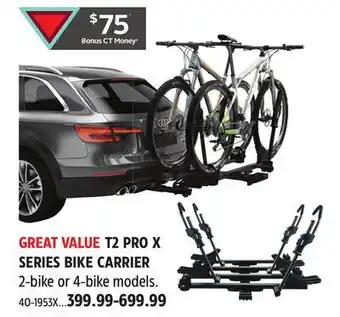 Canadian Tire THULE T2 PRO X SERIES BIKE CARRIER offer