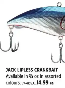Canadian Tire JACK LIPLESS CRANKBAIT offer