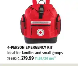 Canadian Tire CANADIAN RED CROSS 4-PERSON EMERGENCY KIT offer