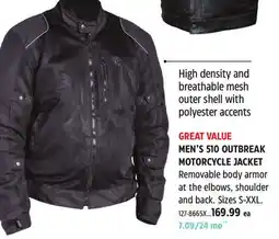 Canadian Tire Fulmer MEN'S 510 OUTBREAK MOTORCYCLE JACKET offer