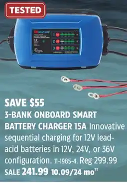 Canadian Tire 3-BANK ONBOARD SMART BATTERY CHARGER 15A offer
