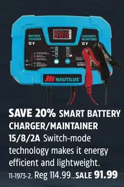 Canadian Tire MOTOMASTER SMART BATTERY CHARGER/MAINTAINER 15/8/2A offer