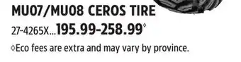 Canadian Tire MAXXIS MU07/MU08 CEROS TIRE offer