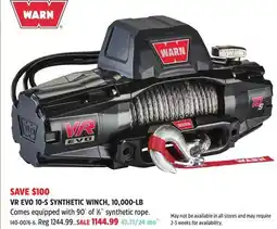Canadian Tire WARN VR EVO 10-S SYNTHETIC WINCH, 10,000-LB offer