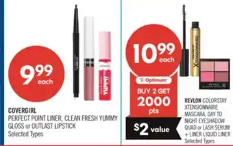 Shoppers Drug Mart COVERGIRL PERFECT POINT LINER, CLEAN FRESH YUMMY GLOSS or OUTLAST LIPSTICK offer