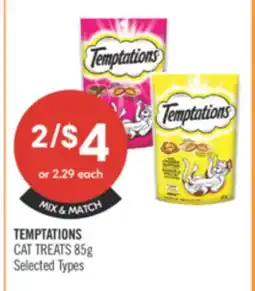 Shoppers Drug Mart TEMPTATIONS CAT TREATS 85 g offer