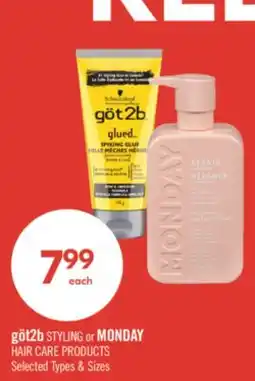Shoppers Drug Mart göt2b STYLING or MONDAY HAIR CARE PRODUCTS offer