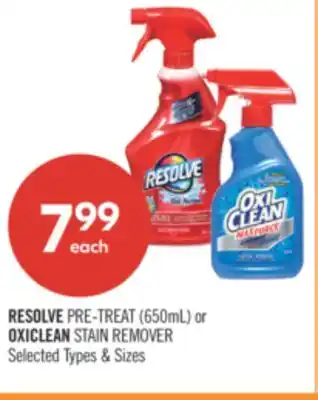 Shoppers Drug Mart RESOLVE PRE-TREAT 650mL or OXICLEAN STAIN REMOVER offer