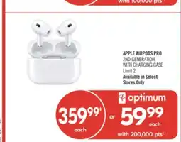Shoppers Drug Mart APPLE AIRPODS PRO 2ND GENERATION WITH CHARGING CASE offer