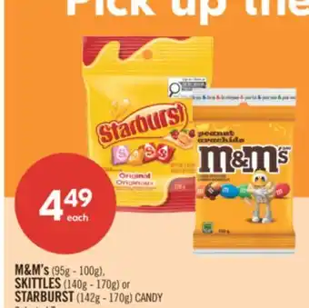 Shoppers Drug Mart M&M's 95g - 100g SKITTLES 140g - 170g or STARBUST 142g - 170g CANDY offer