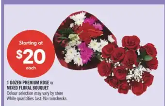 Shoppers Drug Mart 1 DOZEN PREMIUM ROSE or MIXED FLORAL BOUQUET offer