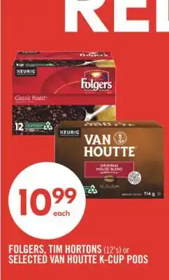 Shoppers Drug Mart FOLGERS, TIM HORTONS (12's) or SELECTED VAN HOUTTE K-CUP PODS offer