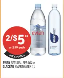 Shoppers Drug Mart EVIAN NATURAL SPRING or GLACÉAU SMARTWATER 1L offer