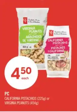 Shoppers Drug Mart PC CALIFORNIA PISTACHIOS (225g) or VIRGINIA PEANUTS (454g) offer