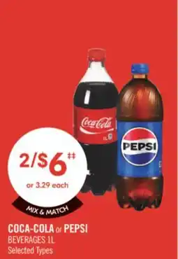 Shoppers Drug Mart COCA-COLA or PEPSI BEVERAGES 1L offer