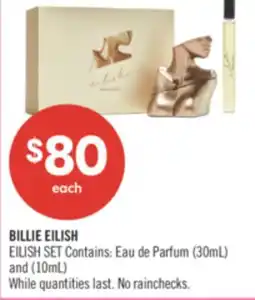 Shoppers Drug Mart BILLIE EILISH EILISH SET Contains: Eau de Parfum (30mL) and (10mL) offer