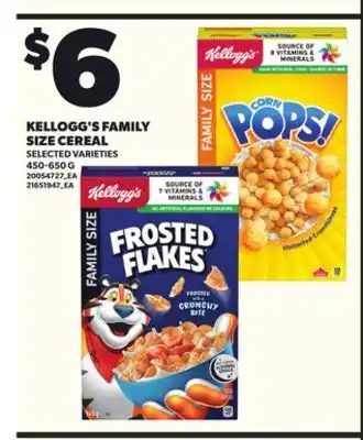 Independent City Market KELLOGG'S FAMILY SIZE CEREAL, 450-650 G offer