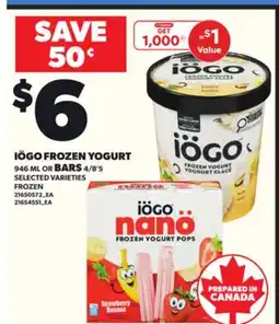 Independent City Market IÖGO FROZEN YOGURT, 946 ML OR BARS 4/8'S offer