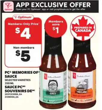 Independent City Market SAUCE PC SOUVENIRS DE, 350 ML offer
