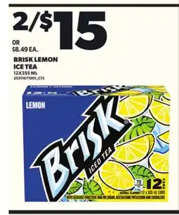 Independent City Market BRISK LEMON ICE TEA, 12X355 ML offer