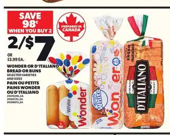 Independent City Market PAIN OU PETITS PAINS WONDER OU D'ITALIANO offer