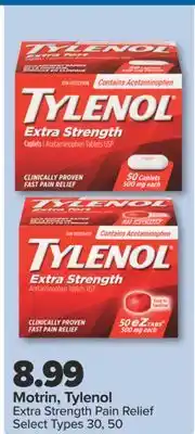 PharmaChoice Motrin, Tylenol Extra Strength Pain Relief offer
