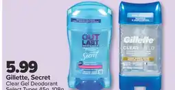 PharmaChoice Gillette, Secret Clear Gel Deodorant offer