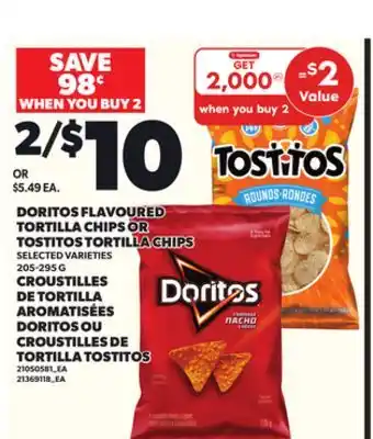 Independent City Market CROUSTILLES DE TORTILLA AROMATISÉES DORITOS OU CROUSTILLES DE TORTILLA TOSTITOS, 205-295 G offer