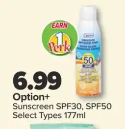 PharmaChoice Option+ Sunscreen SPF30, SPF50 offer