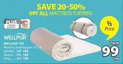 JYSK T40 Memory foam topper offer