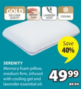 JYSK SERENITY Memory foam pillow offer