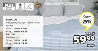 JYSK SUNNDAL Natural duvet offer