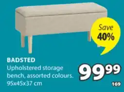 JYSK BADSTED Upholstered storage bench offer