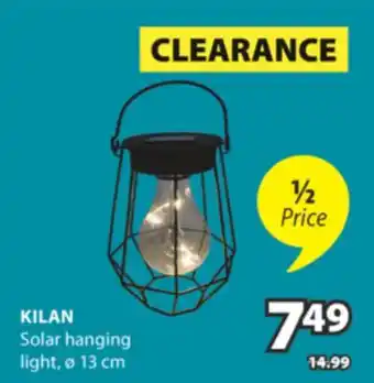 JYSK KILAN Solar hanging light offer