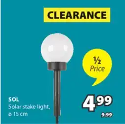 JYSK SOL Solar stake light offer