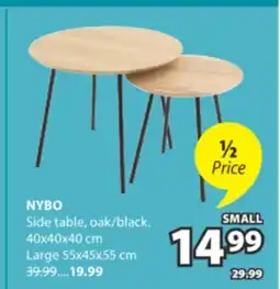 JYSK NYBO Side table oak/black offer