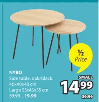 JYSK NYBO Side table oak/black offer