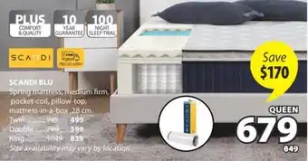 JYSK SCANDI BLU Spring mattress offer