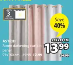 JYSK ASTRID Room darkening curtain panel offer