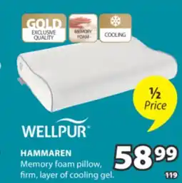 JYSK WELLPUR HAMMAREN Memory foam pillow offer