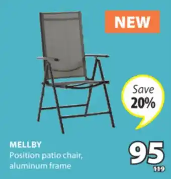 JYSK MELLBY Position patio chair aluminum frame offer