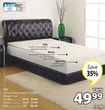 JYSK T25 Memory foam topper offer