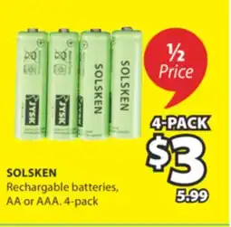 JYSK SOLSKEN Rechargable batteries offer