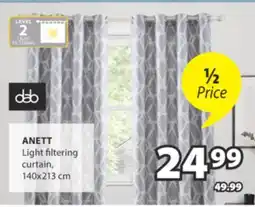 JYSK ANETT Light filtering curtain offer