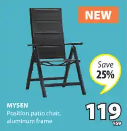 JYSK MYSEN Position patio chair offer