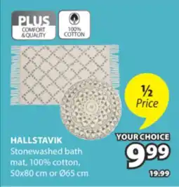 JYSK HALLSTAVIK Stonewashed bath mat offer