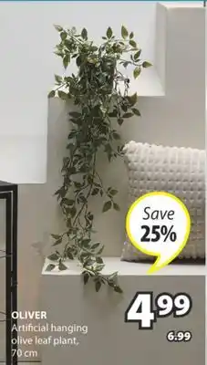 JYSK OLIVER Artificial hanging olive leaf plant offer