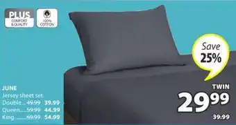 JYSK JUNE Jersey sheet set offer