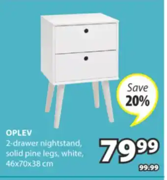 JYSK OPLEV 2-drawer nightstand offer