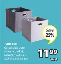 JYSK TORSTEN Collapsible Jute storage basket offer